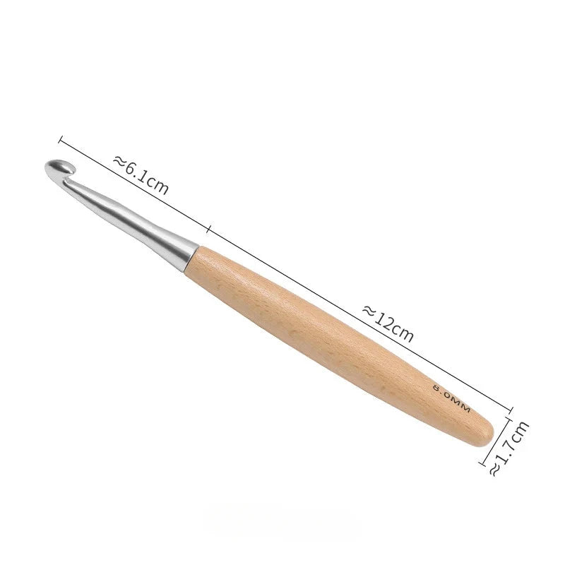 Garnzeit 13-teiliges Häkelnadel-Set aus Holz – Größen 3 bis 12 mm, polierter Griff