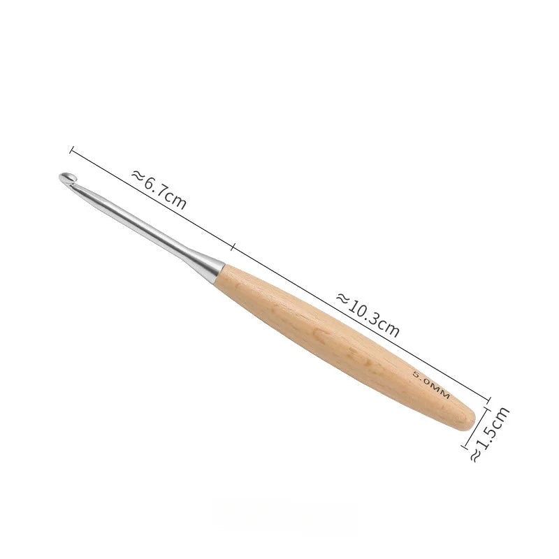 Garnzeit 13-teiliges Häkelnadel-Set aus Holz – Größen 3 bis 12 mm, polierter Griff