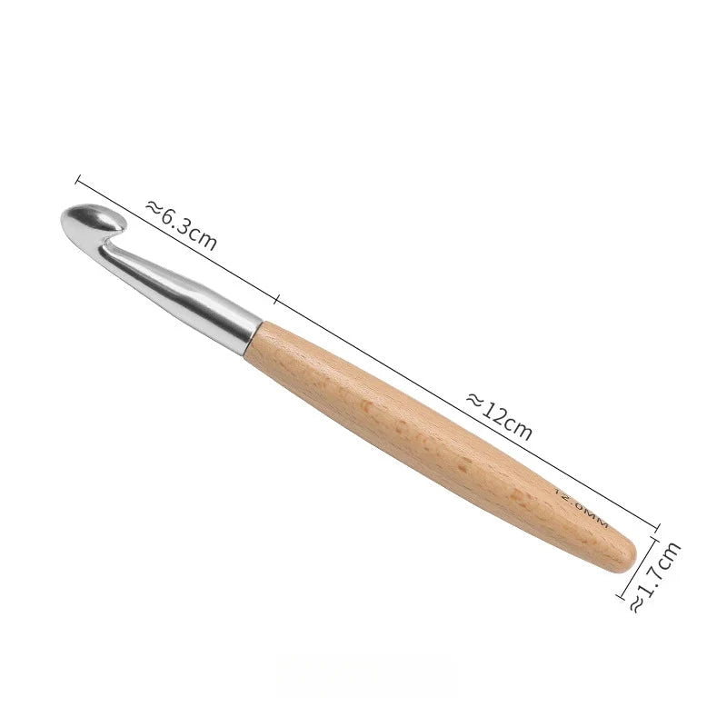 Garnzeit 13-teiliges Häkelnadel-Set aus Holz – Größen 3 bis 12 mm, polierter Griff