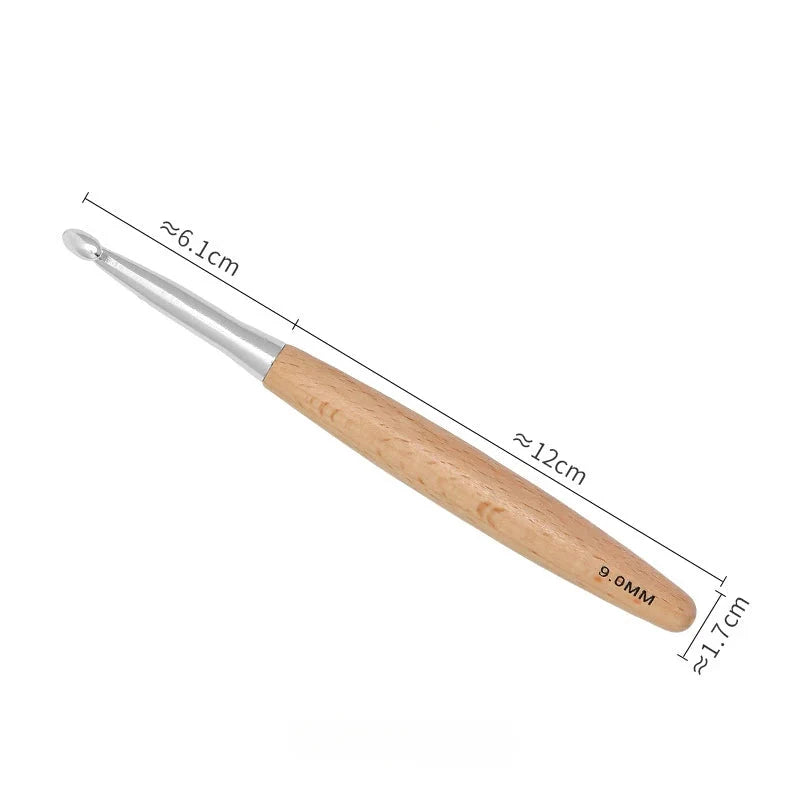Garnzeit 13-teiliges Häkelnadel-Set aus Holz – Größen 3 bis 12 mm, polierter Griff