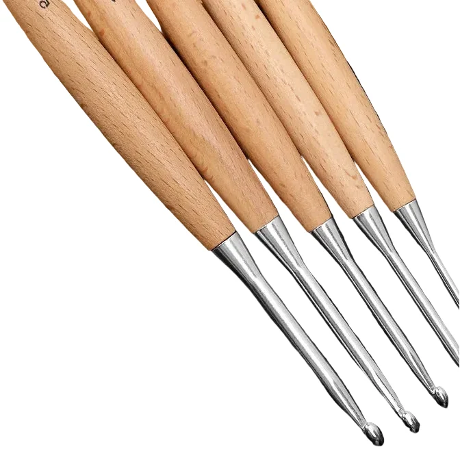 Garnzeit 13-teiliges Häkelnadel-Set aus Holz – Größen 3 bis 12 mm, polierter Griff