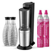 Wassersprudler mit 2 CO₂-Zylindern und 2 Glaskaraffen, 0,7 L, Quick Connect
