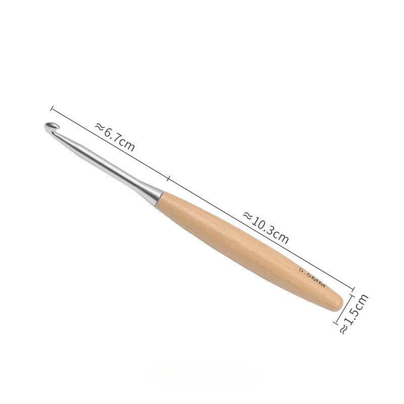 Garnzeit 13-teiliges Häkelnadel-Set aus Holz – Größen 3 bis 12 mm, polierter Griff