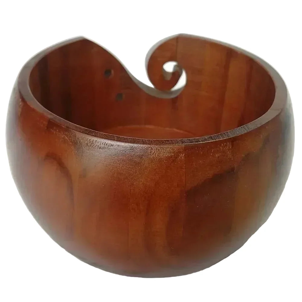 Garnzeit Runde Wollschale aus Holz, 15 cm – Knäuel-Organizer für Stricken und Häkeln
