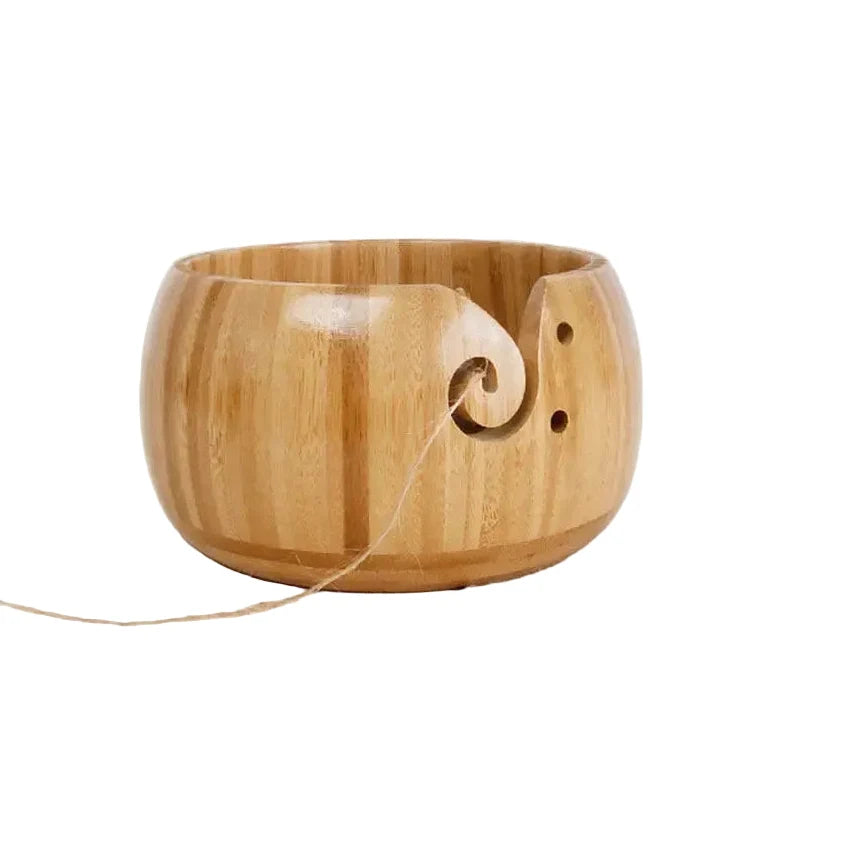 Garnzeit Wollschale aus Bambus, 13 x 8 cm – Knäuel-Organizer für Stricken und Häkeln