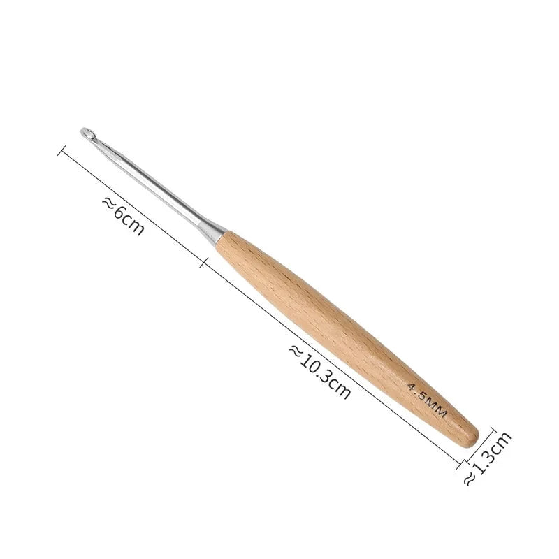 Garnzeit 11-teiliges Häkelnadel-Set mit Holzgriff – Nadeln für Stricken und Handarbeiten