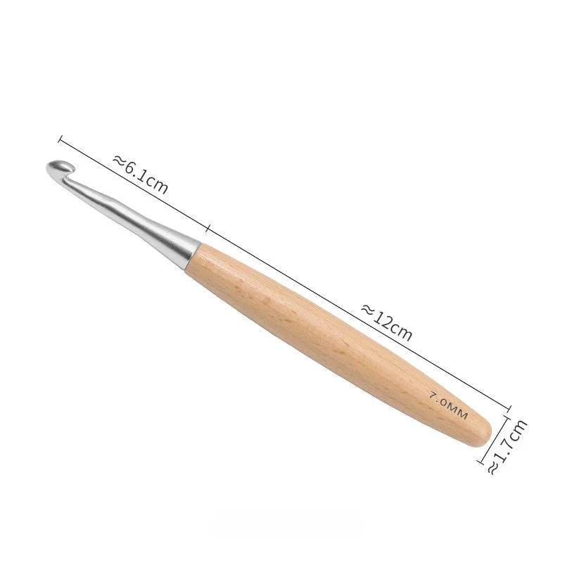 Garnzeit 13-teiliges Häkelnadel-Set aus Holz – Größen 3 bis 12 mm, polierter Griff