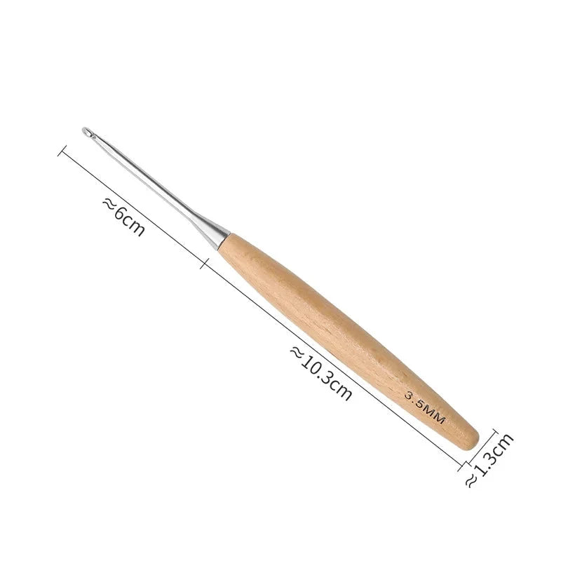 Garnzeit 11-teiliges Häkelnadel-Set mit Holzgriff – Nadeln für Stricken und Handarbeiten