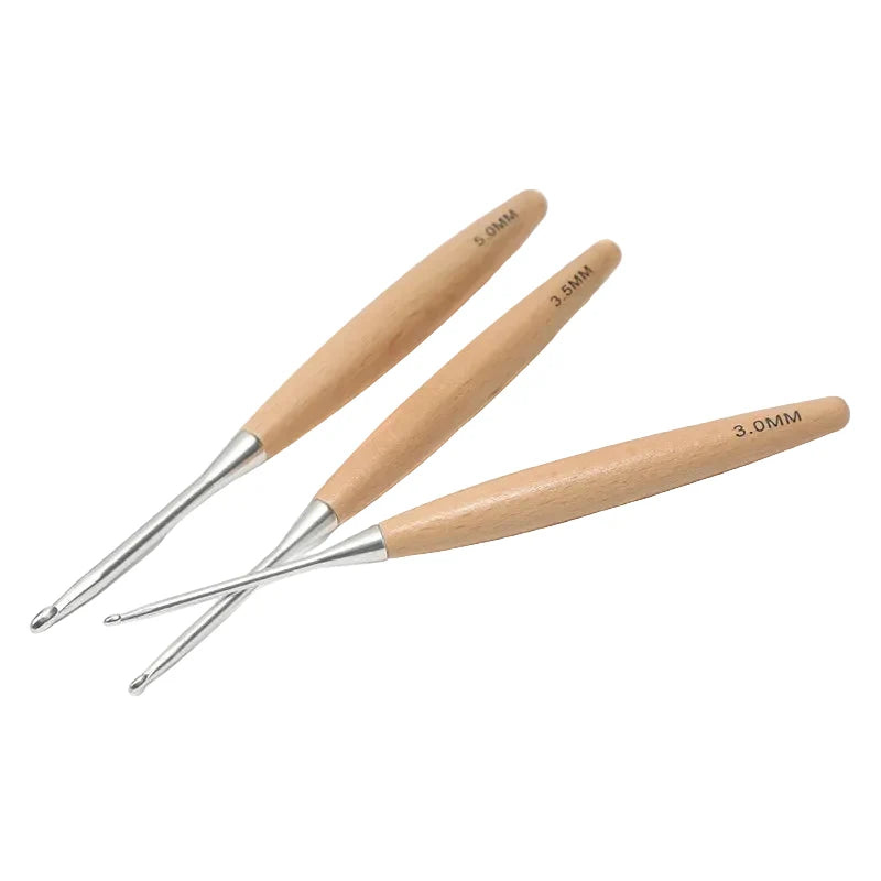 Garnzeit 11-teiliges Häkelnadel-Set mit Holzgriff – Nadeln für Stricken und Handarbeiten
