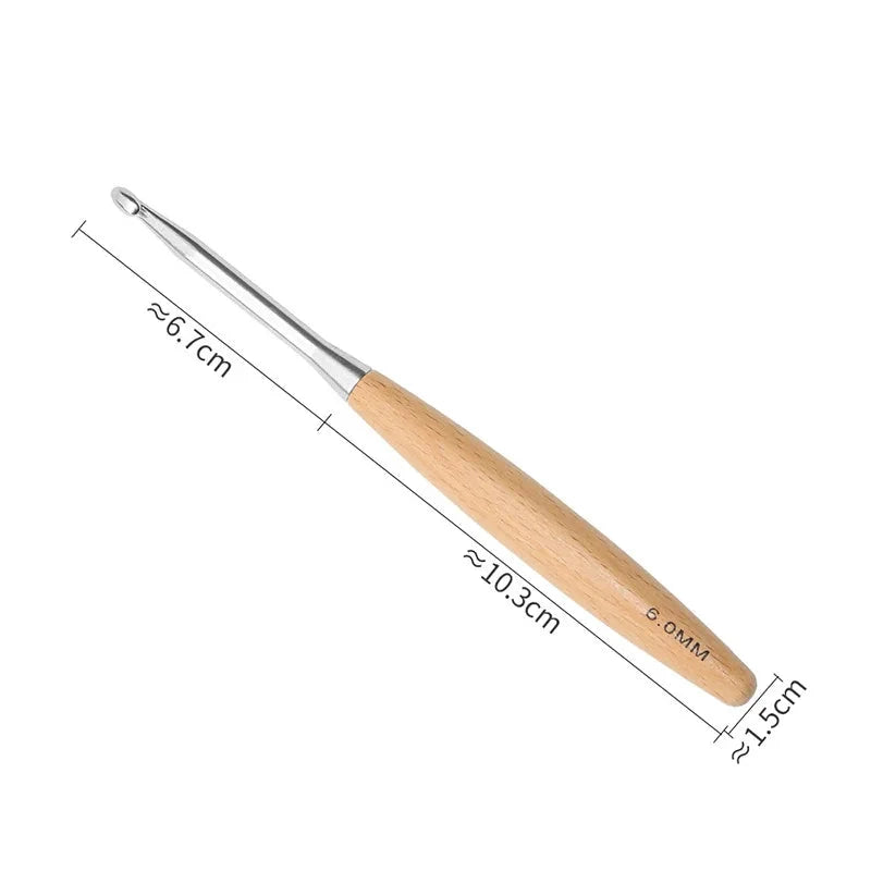 Garnzeit 11-teiliges Häkelnadel-Set mit Holzgriff – Nadeln für Stricken und Handarbeiten