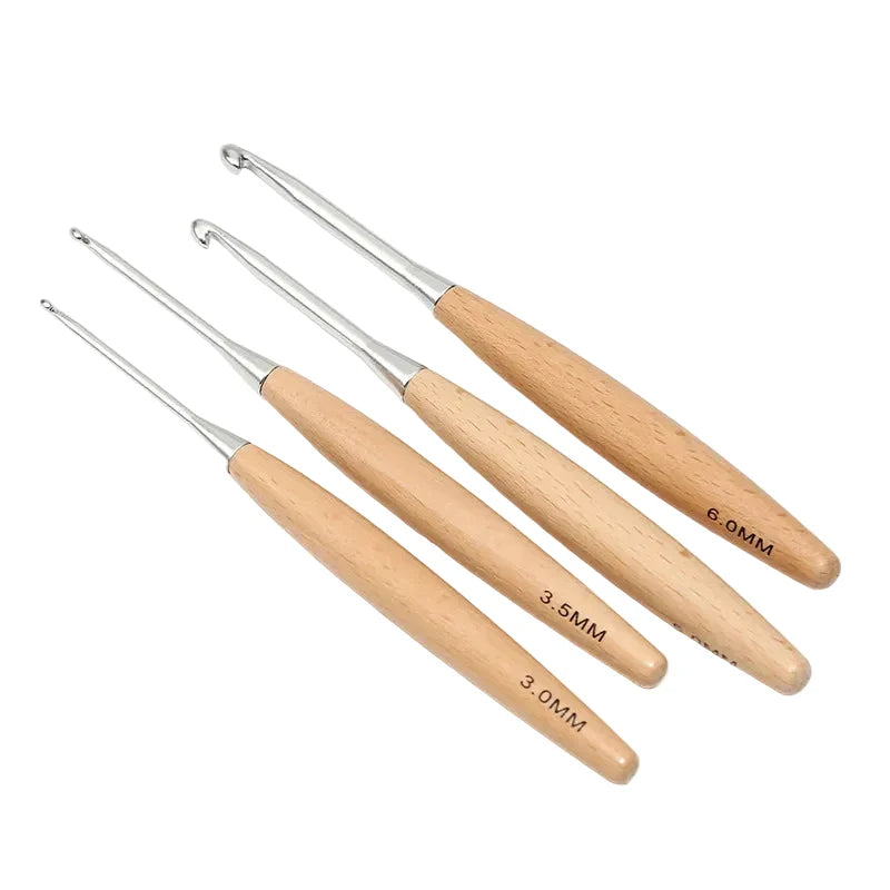 Garnzeit 11-teiliges Häkelnadel-Set mit Holzgriff – Nadeln für Stricken und Handarbeiten