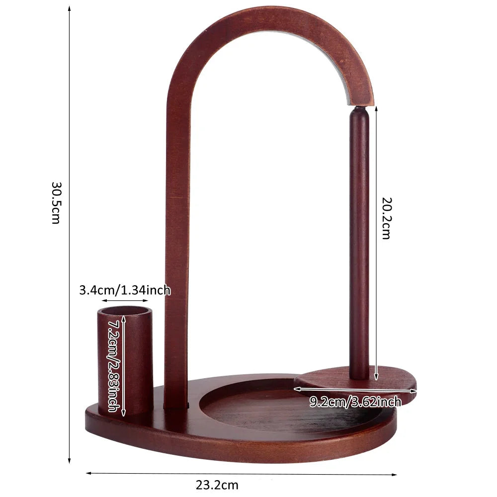 Garnzeit Magnetischer Wollhalter aus Holz mit 360°-Rotation – Knäuel-Organizer mit Häkelnadel-Aufbewahrung