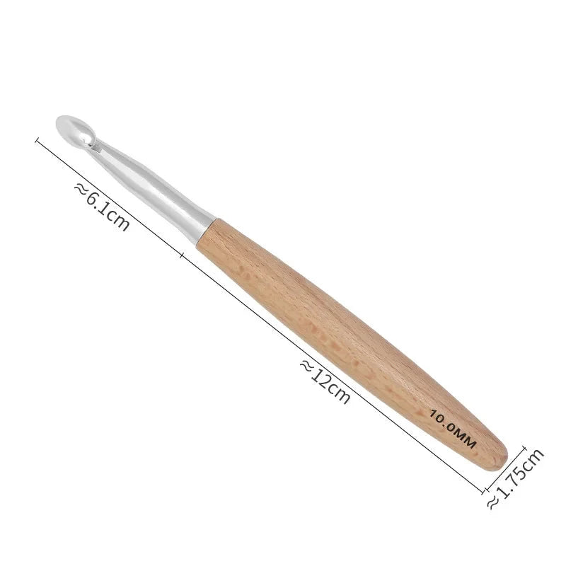 Garnzeit 11-teiliges Häkelnadel-Set mit Holzgriff – Nadeln für Stricken und Handarbeiten