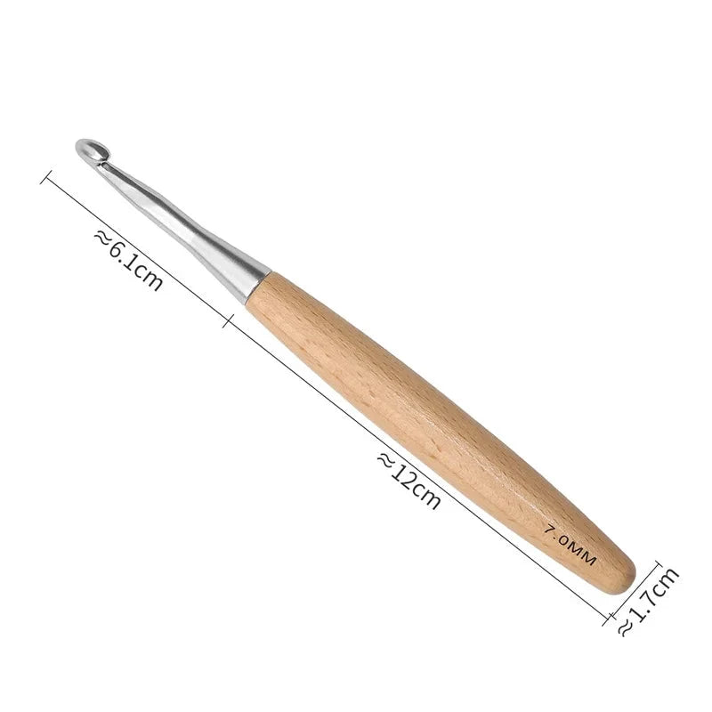 Garnzeit 11-teiliges Häkelnadel-Set mit Holzgriff – Nadeln für Stricken und Handarbeiten
