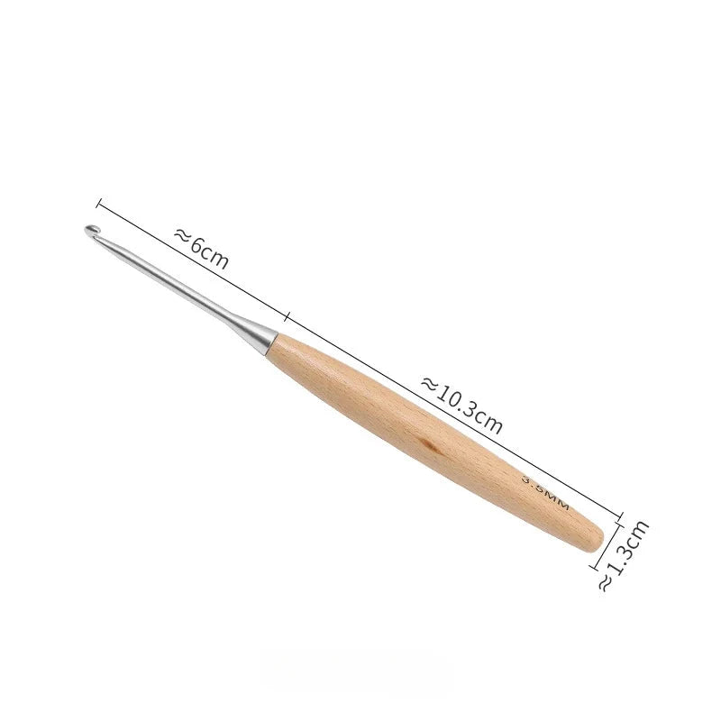 Garnzeit 13-teiliges Häkelnadel-Set aus Holz – Größen 3 bis 12 mm, polierter Griff