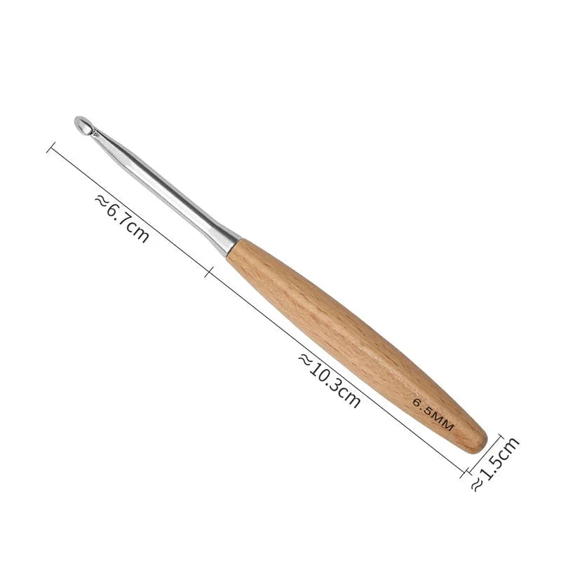 Garnzeit 11-teiliges Häkelnadel-Set mit Holzgriff – Nadeln für Stricken und Handarbeiten