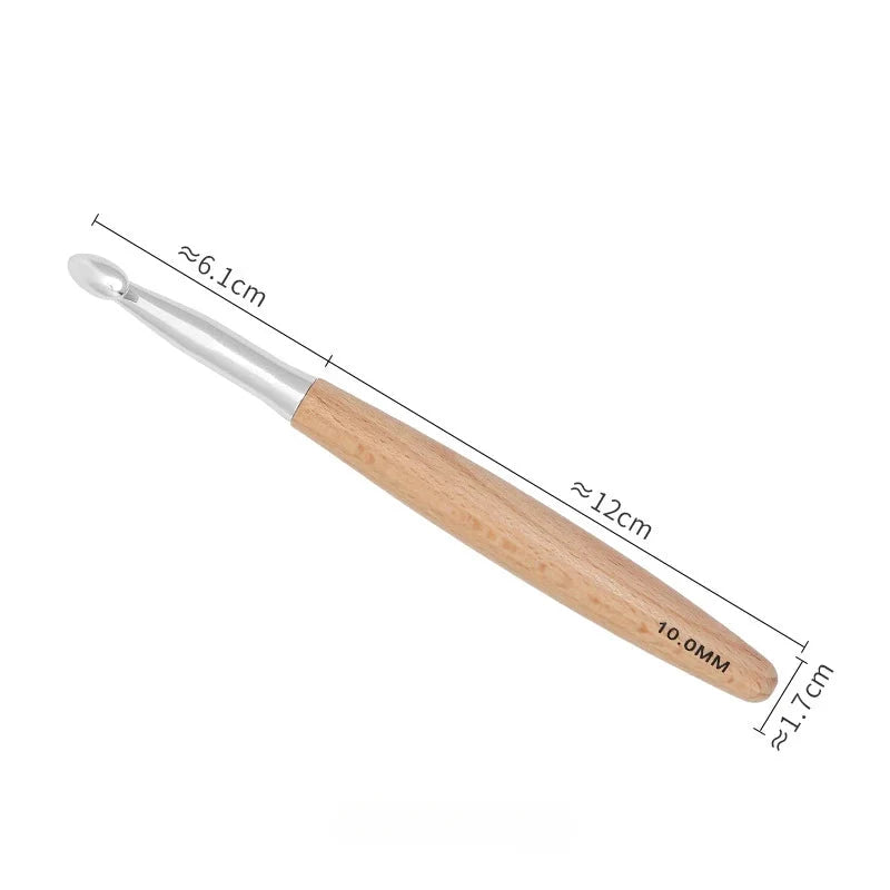 Garnzeit 13-teiliges Häkelnadel-Set aus Holz – Größen 3 bis 12 mm, polierter Griff